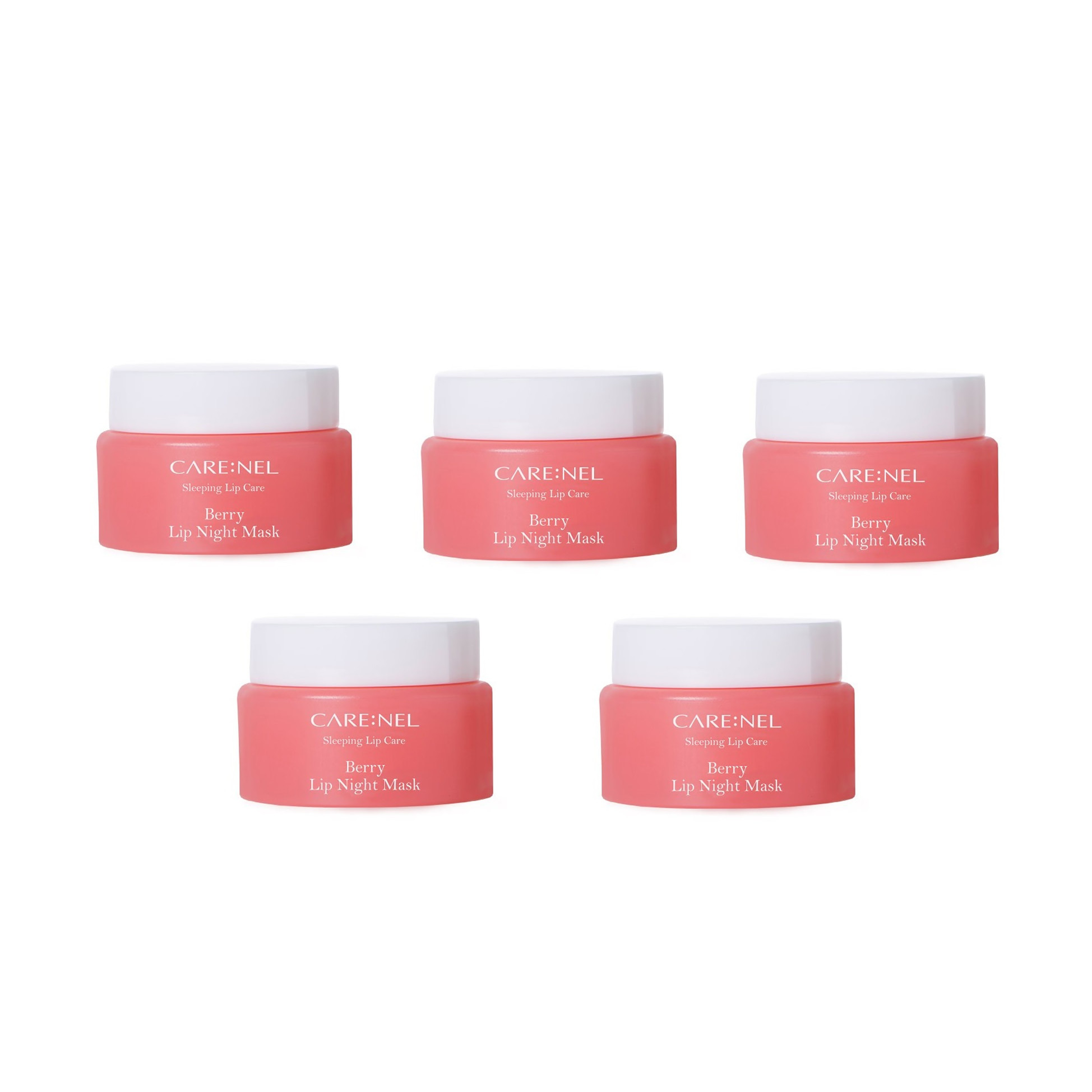 Combo 5 hũ Mặt nạ ngủ môi khóa ẩm và mềm mịn hương dâu Care:nel Lip Sleeping Mask Berry 5ml ( hồng )