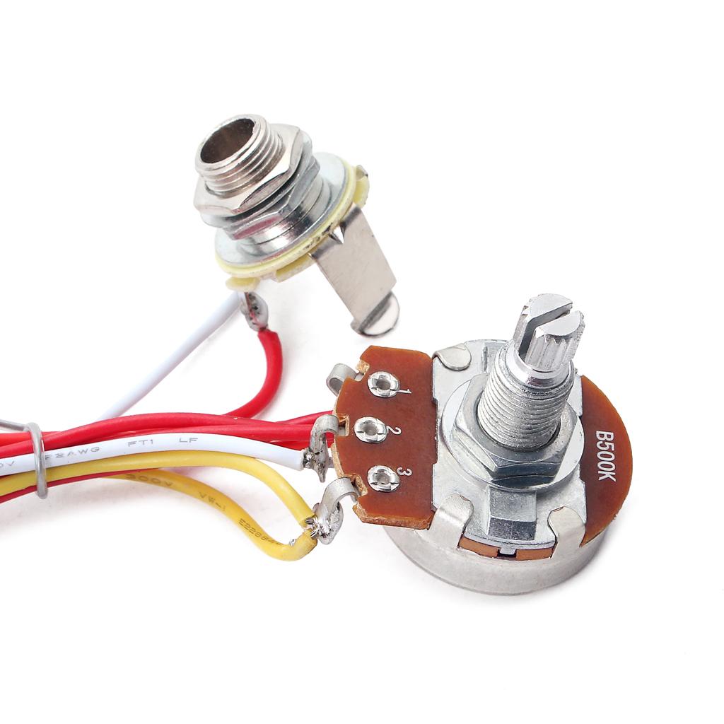 Guitar Wiring Harness Kit 3 Way Toggle Switch 500K Pots for Electric Guitar Cigar Box Guitar Parts