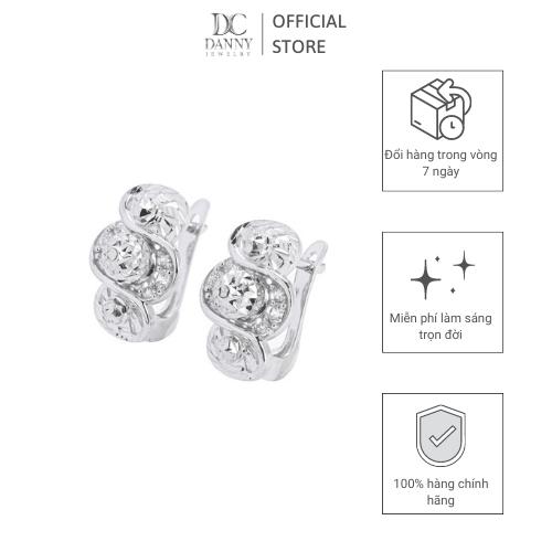 Bông Tai Nữ Bạc 925 Danny Jewelry Xi Bạch Kim Đính Đá CZ NI4GZ013