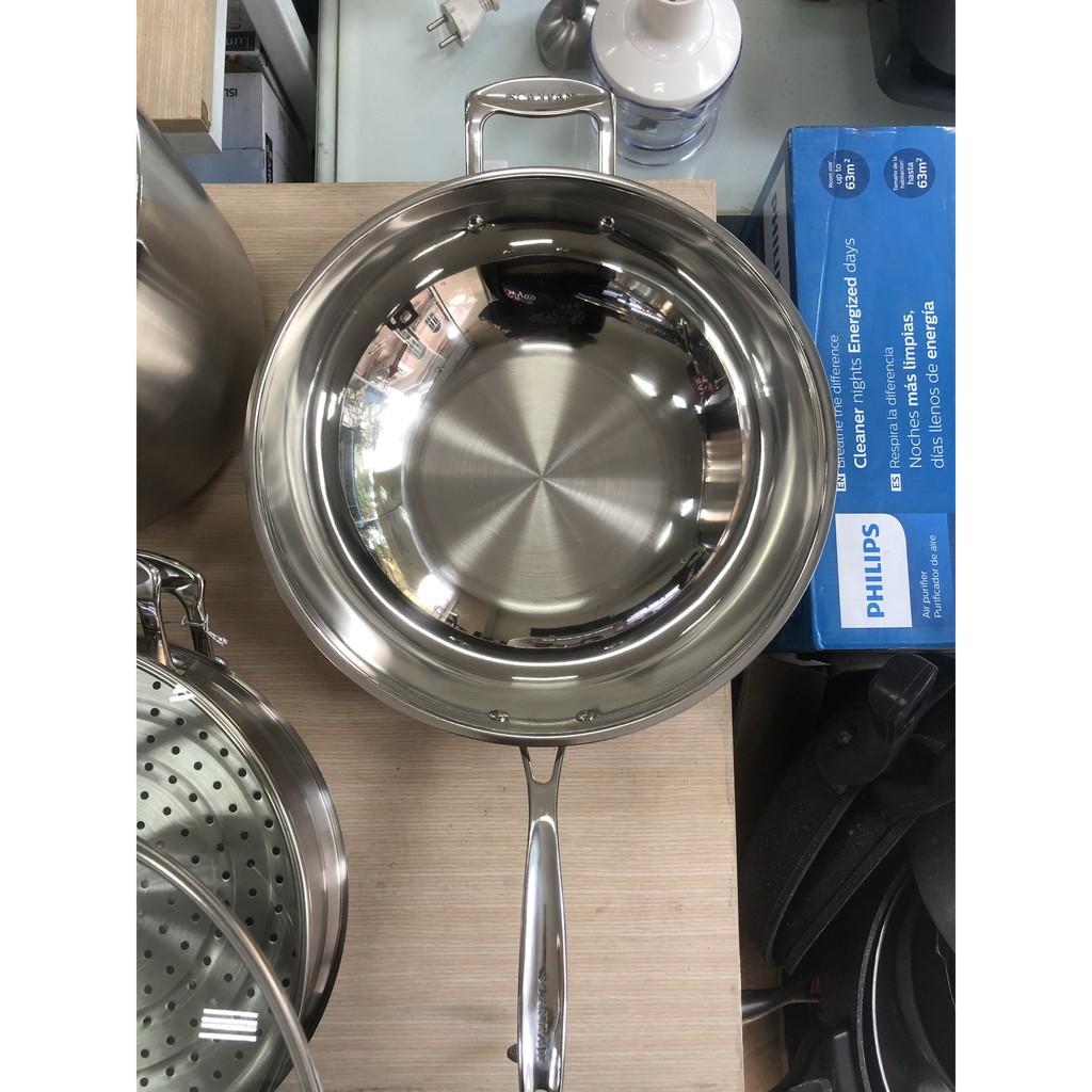 Chảo xào inox đáy từ cao cấp Scanpan Impact 32cm, thiết kế 3 lớp, inox 18/10 an toàn sức khỏe, hàng chính hãng 71303200