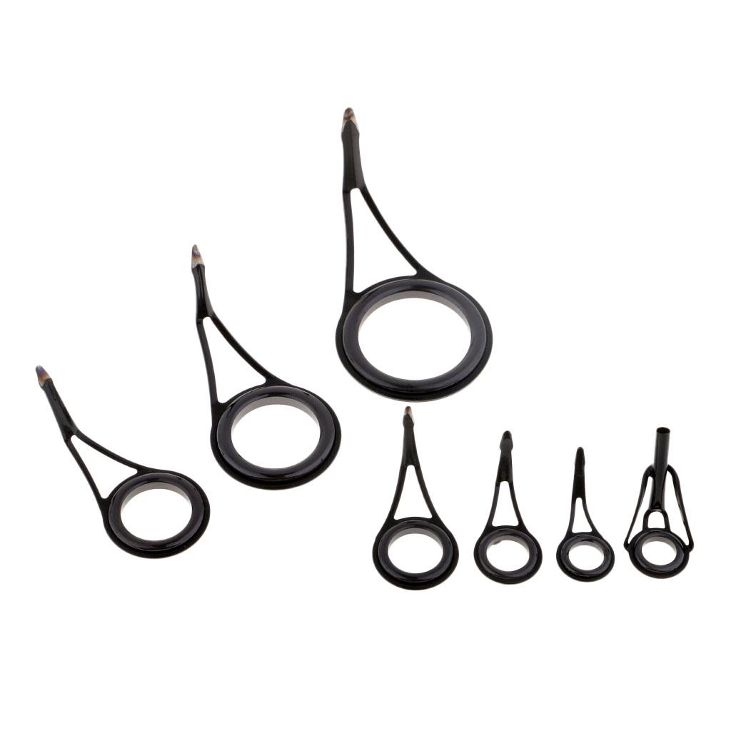 7pcs Fishing Rod Guides Eye Ring DIY Rod Repair Kit