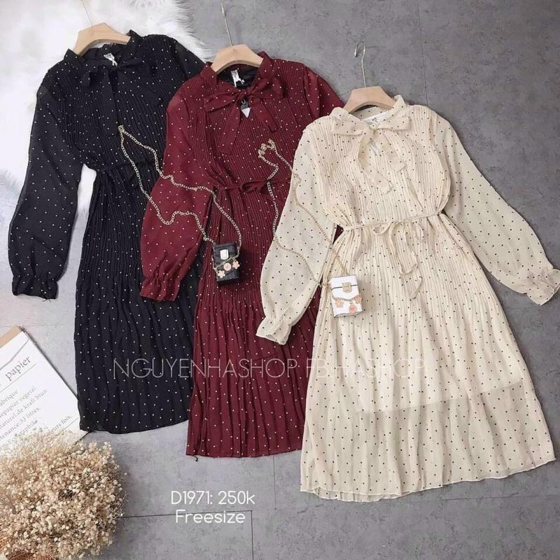 Váy bầu thời trang Aidenshop đầm bầu thiết kế thu đông dáng dài