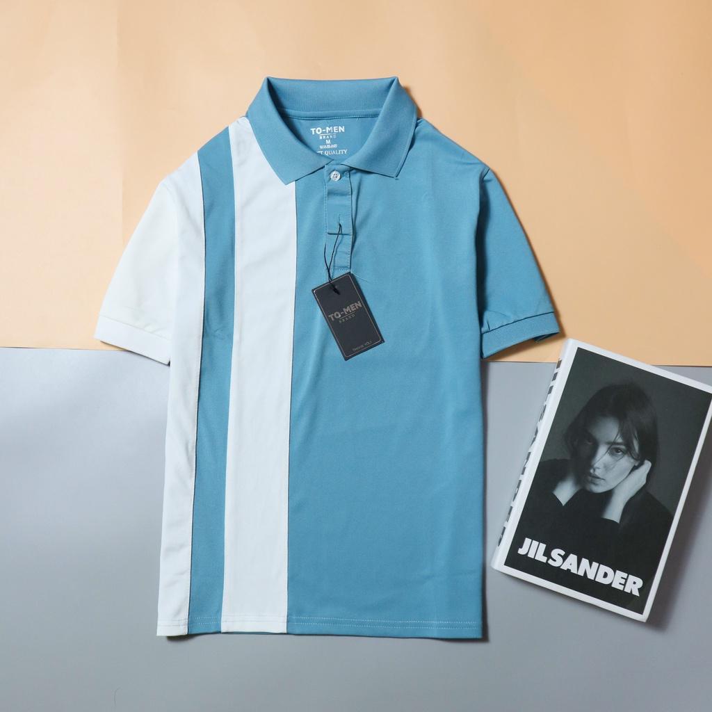 Áo Thun Nam Polo Tay Ngắn Phối Sọc Đứng