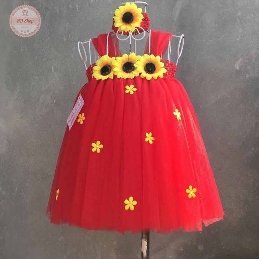 Váy tutu cho bé ️️ Váy tutu đỏ cho bé gái - đỏ hướng dương