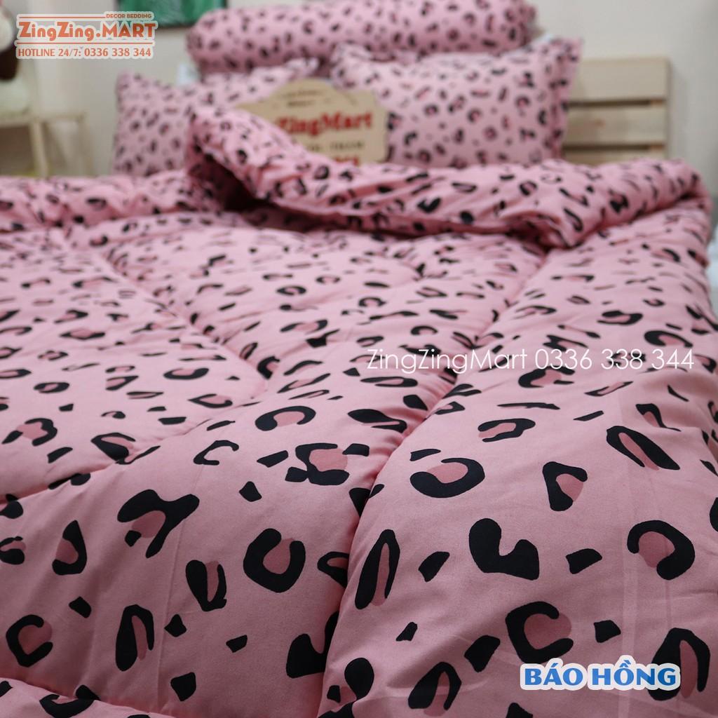 Bộ Ga Gối Poly Beo Hồng | Bộ Drap giường Ga trải giường - ZingZingMart