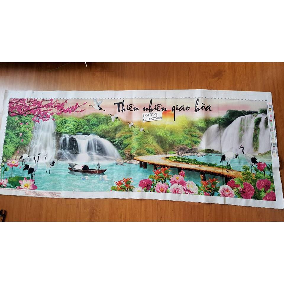 Tranh thêu THIÊN NHIÊN GIAO HÒA1m85x73cm