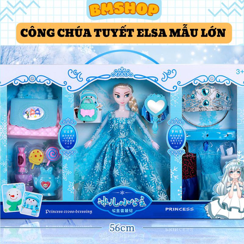 Búp bê Elsa, công chúa elsa tóc mây mẫu cao cấp gồm 3 bộ váy và phụ kiện đi kèm ))