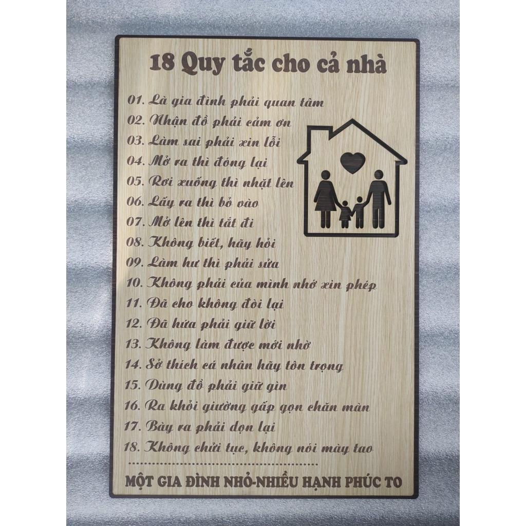 XẢ KHO - 9 Bảng Gỗ Quy Tắc Hạnh Phúc, Tranh Treo Tường Gia đình, Những Quy Tắc Để Con Có Cuộc Sống Hạnh Phúc