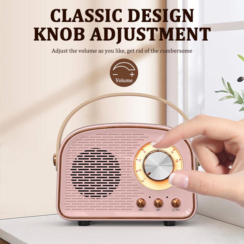Loa bluetooth retro cổ điển di động Hộp âm thanh mini Hộp âm thanh âm thanh âm thanh Subwofer hỗ trợ thẻ tf usb máy nghe nhạc USB Color: Dark Green