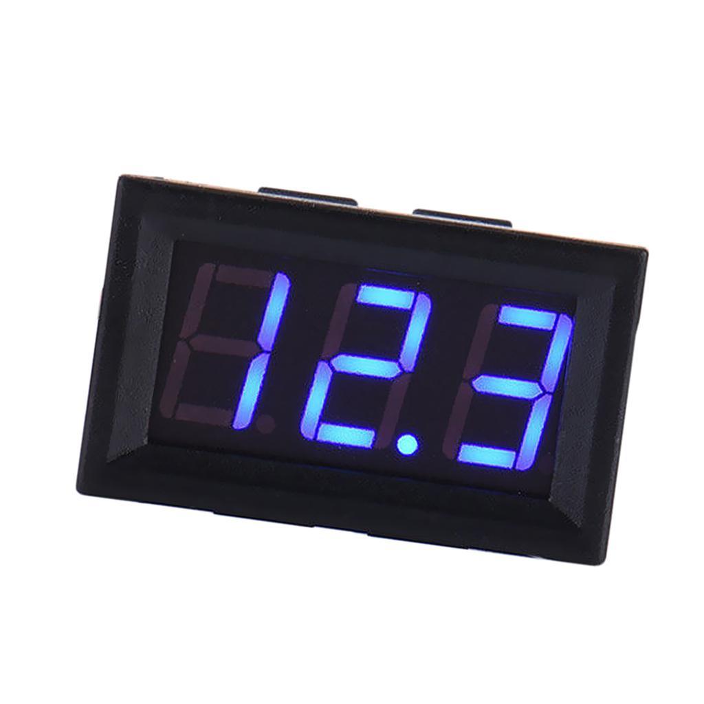 2 Pcs DC5-120V 3-digit LED Digital Volt Voltage Voltmeter Motor Blue+Green