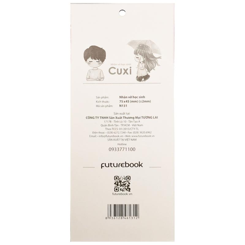 Nhãn Vở Học Sinh Cuxi - futurebook N131 (15 Nhãn)