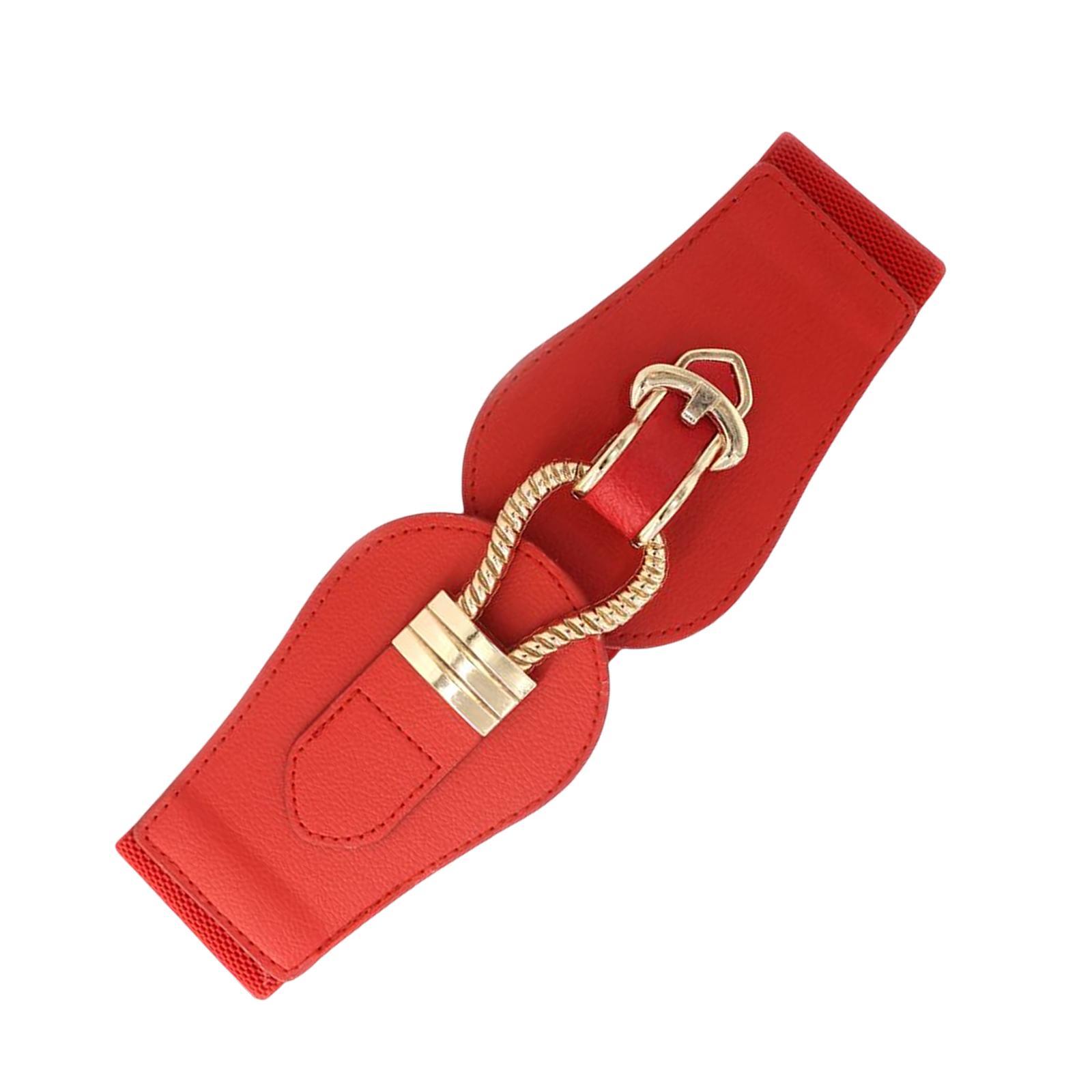 PU Leather Skirt Belt Waist Belt Waistband Accessories Dress Belt Ladies Red