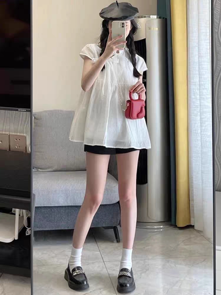 Sét bộ mặc nhà bầu với áo bầu ren phối siêu thương 0415-03