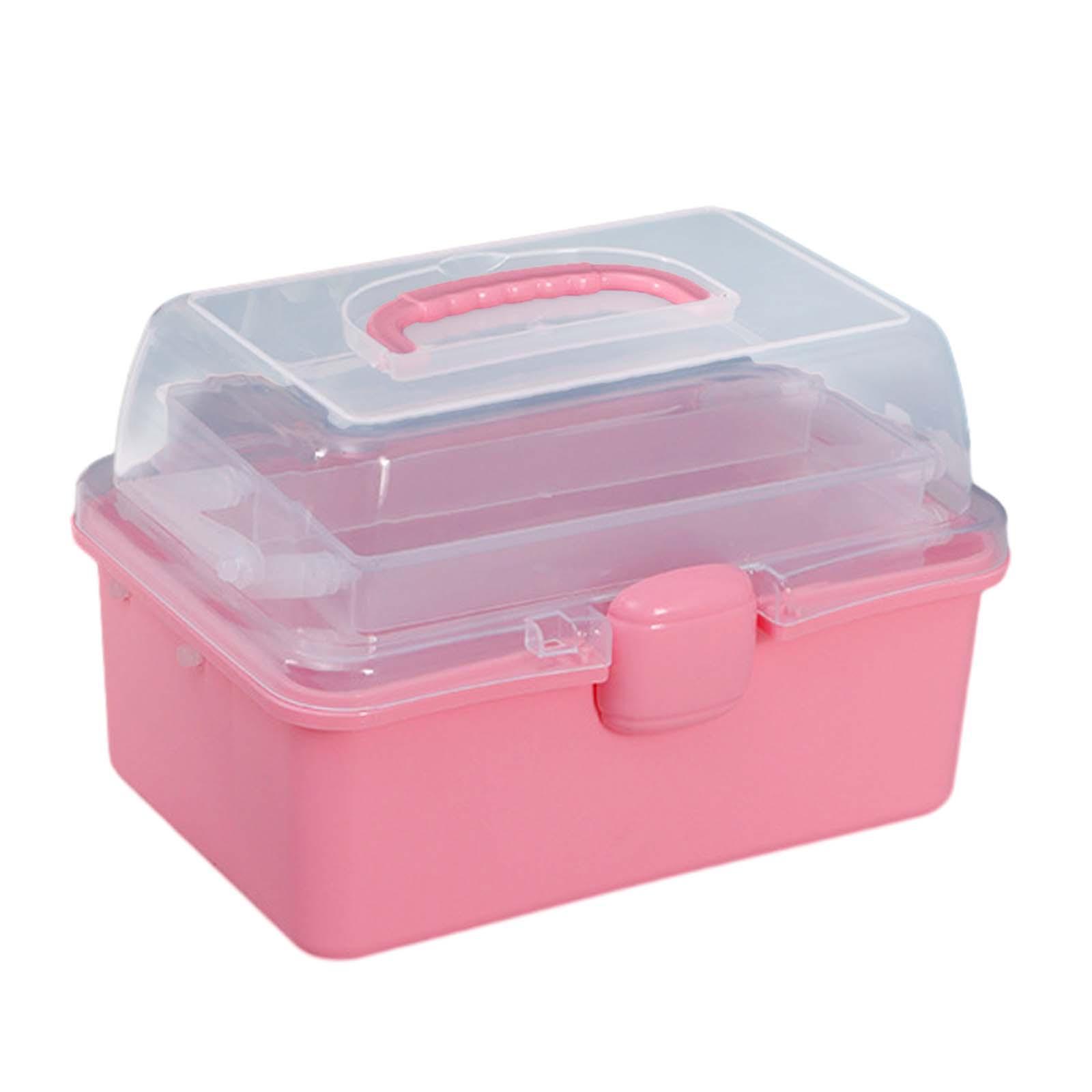 Multifunctional Storage Box Organiser Storage Case Cosmetic Organiser Portable Cabinet with Lid and Handle for Dorm Household
