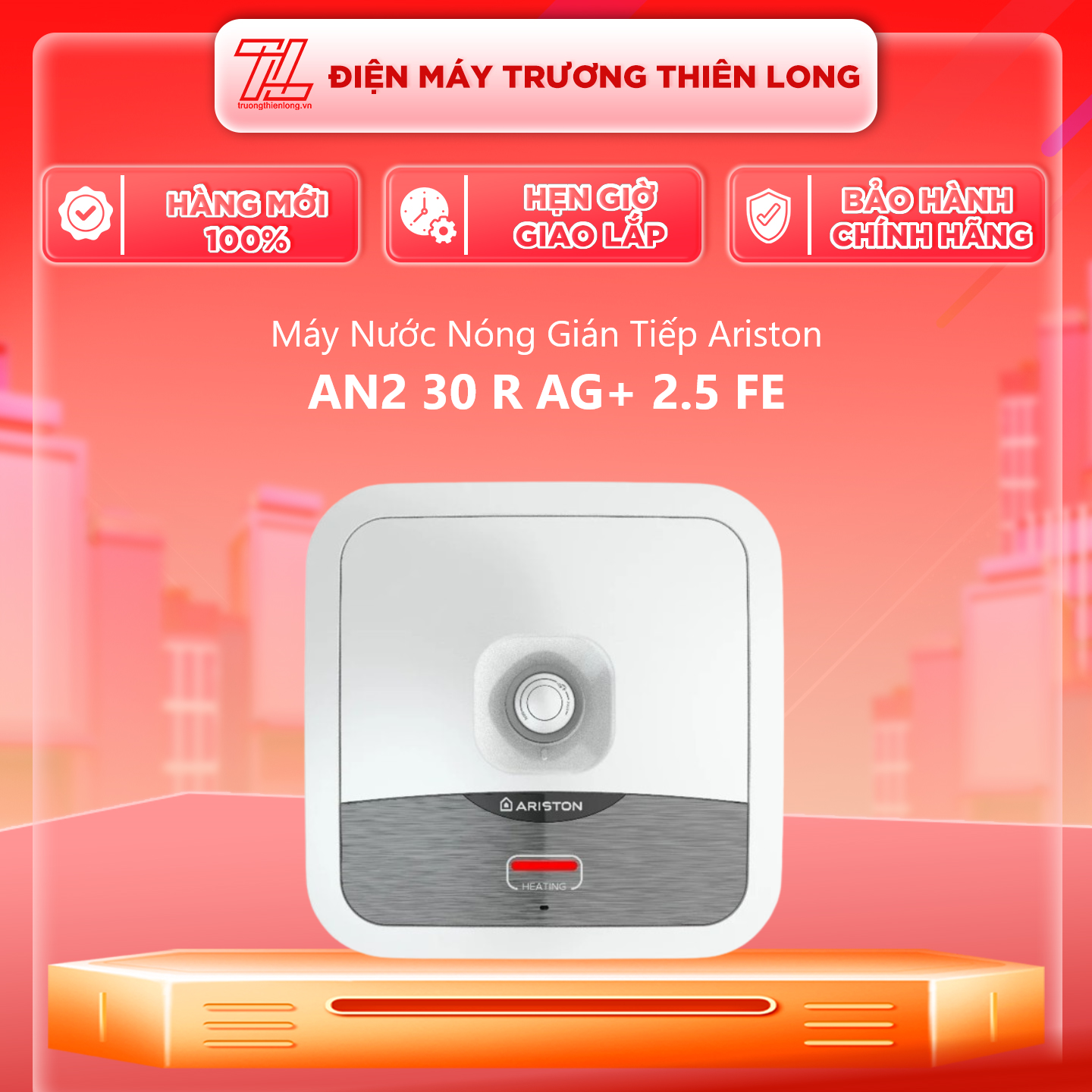 AN2 30 R AG+ 2.5 FE - Máy Nước Nóng Gián Tiếp Ariston 30L - Hàng Chính Hãng