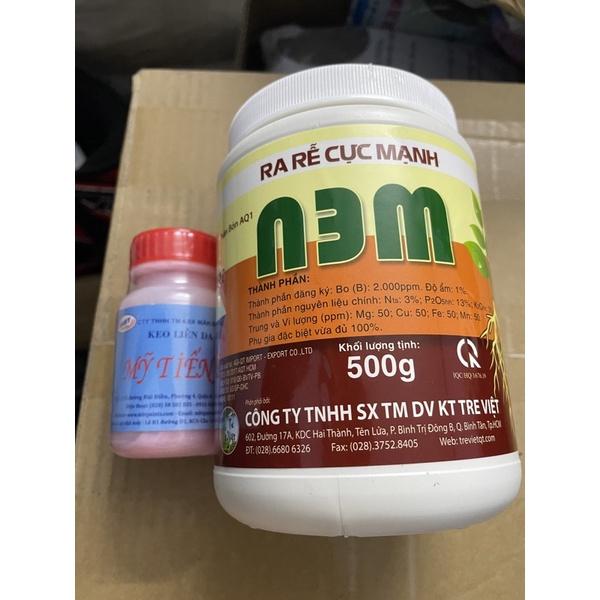 Bộ 2 phân bón làm liền sẹo cho cây và làm cây hồi phục, ra rễ, chồi nhanh ( N3M 500g, keo mỹ tiến)