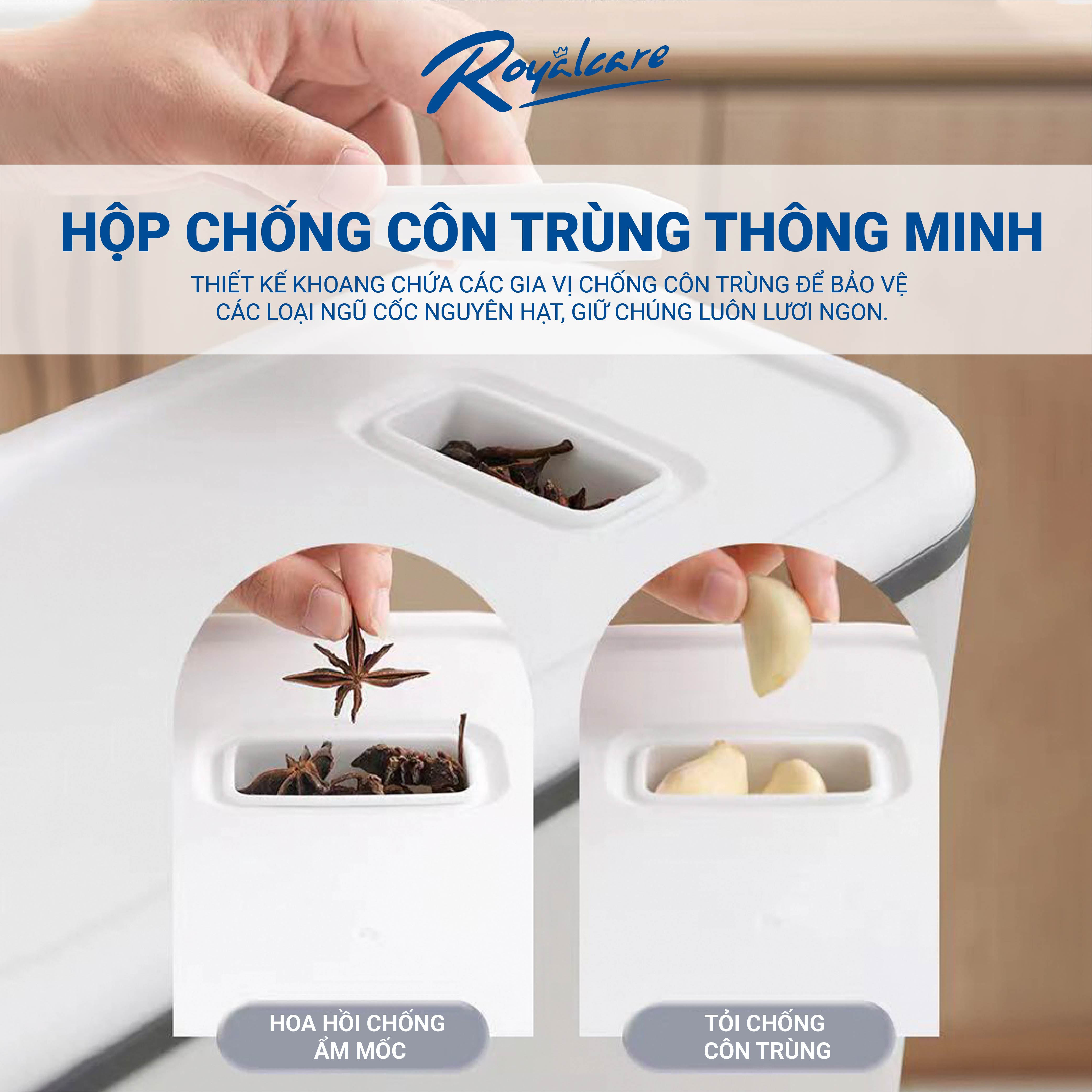 Thùng đựng gạo thông minh Royal Care 6068 - thùng đựng ngũ cốc, chống côn trùng, ẩm mốc