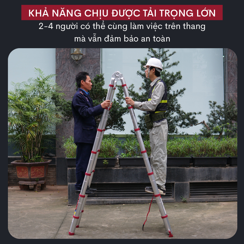 Thang nhôm rút chữ A gấp gọn 4,4M - 5M chính hãng FUJIHOME, thang rút đôi gia đình xếp gọn đa năng - Hàng chính hãng