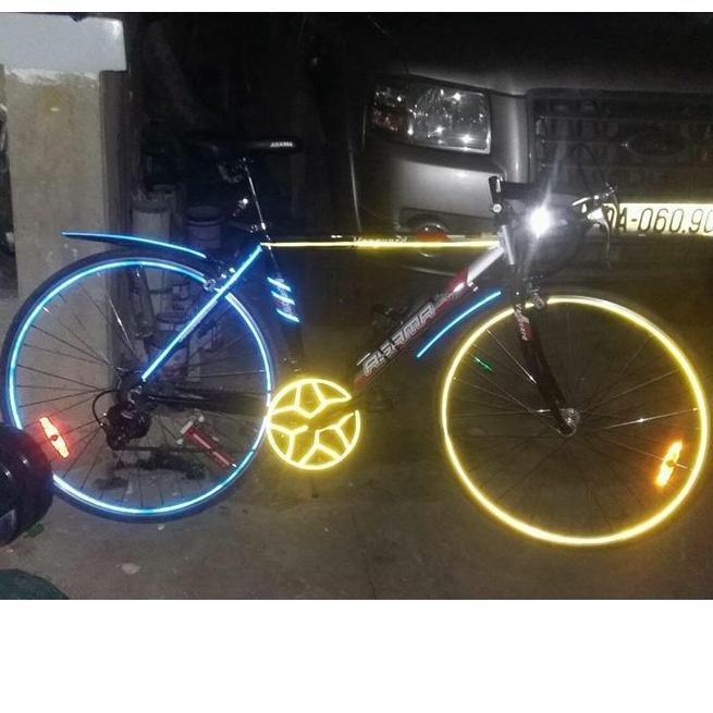 Tem dán vành phản quang xe máy - tem vành chỉ Decal xe máy xe đạp điện xe đạp ( giá 1 bộ )
