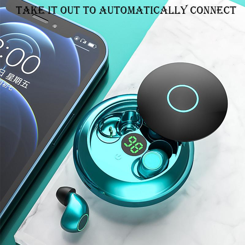 TWS Tai Nghe Nhét Tai Không Dây Bluetooth 5.0 Tai Nghe Tai Nghe Nhét Tai Thể Thao Tai Nghe Chống Thấm Nước Hình Tròn Box Sạc Cho Tất Cả Các Điện Thoại Thông Minh