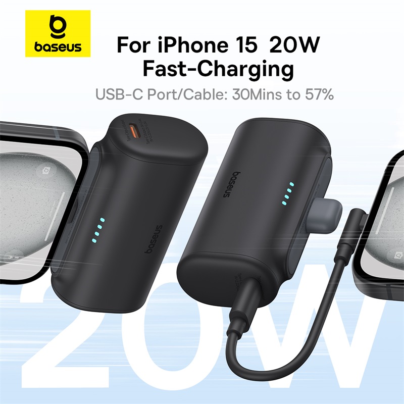 Pin Sạc Dự Phòng Mini Baseus Compact Fast Charging Power Bank Type-C Edition 5000mAh 20W - Hàng chính hãng