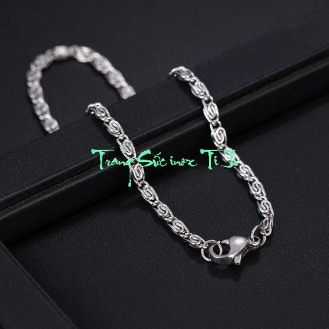 Lắc tay inox kiểu xoắn ốc không đen