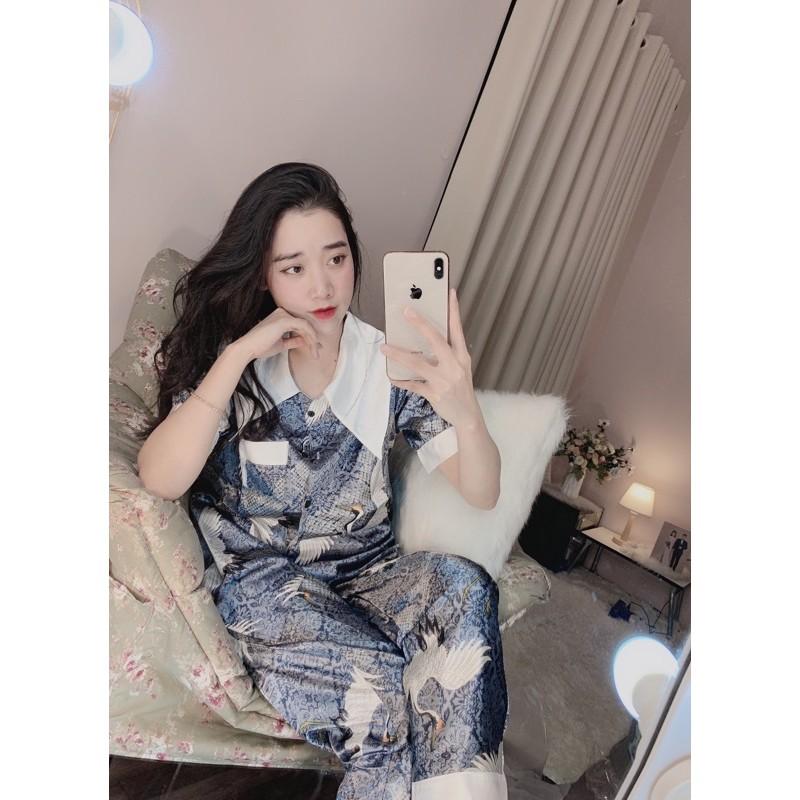 Đồ bộ mặc nhà cổ tiểu thư- lụa satin-hàng chất xịn xò