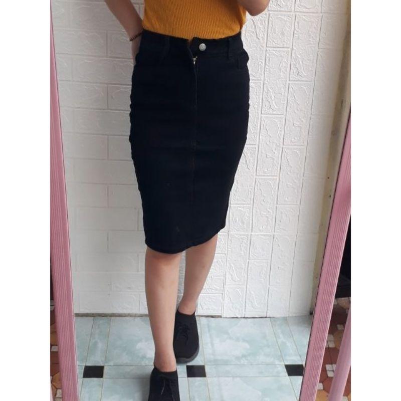 CHÂN VÁY JEAN ÔM XẺ SAU_{HÀNG ĐẸP CHO GIÃN