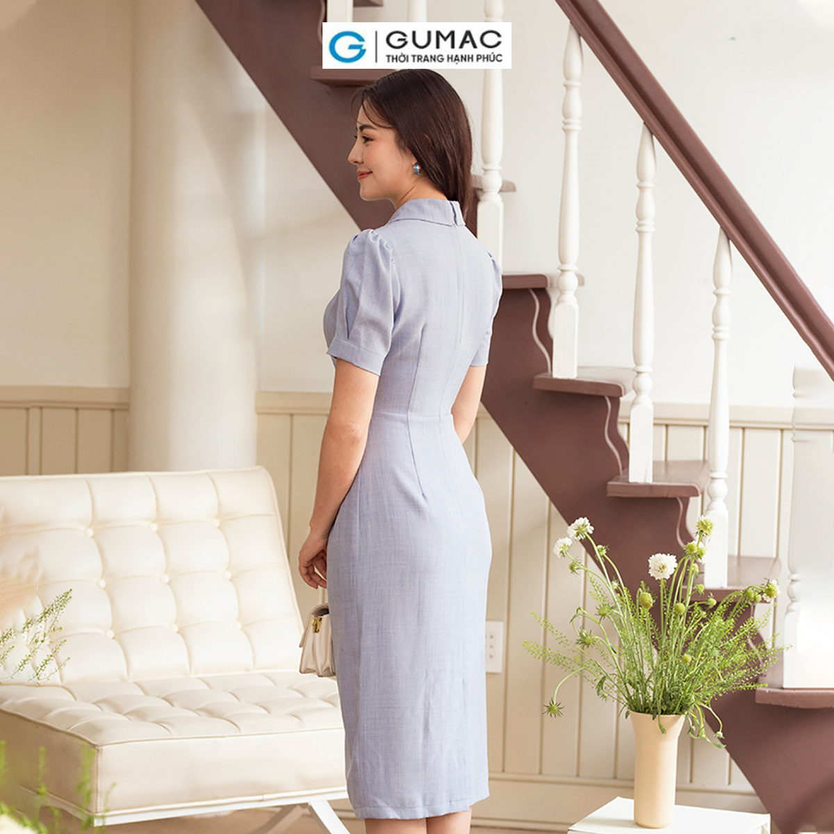 Đầm bút chì dự tiệc, công sở phối phụ kiện thanh lịch sang trọng thời trang GUMAC DD06048