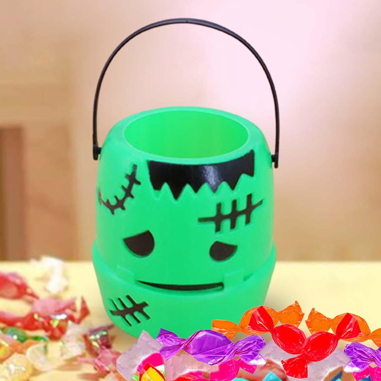 Pumpkin Bucket Trick or Treat Bucket for Props Table Decoration Holiday Gift