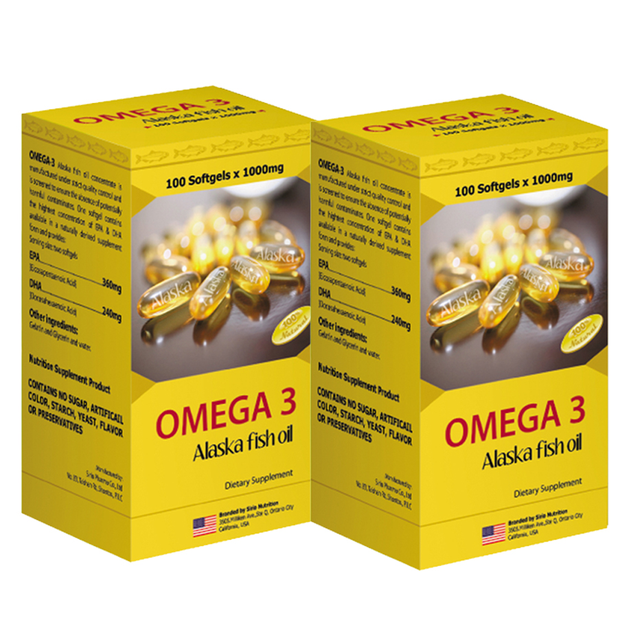 Combo 2 Hộp Thực Phẩm Chức Năng Viên Nang Mềm Dầu Cá Hồi Omega 3 Sirio Pharma (100 viên)