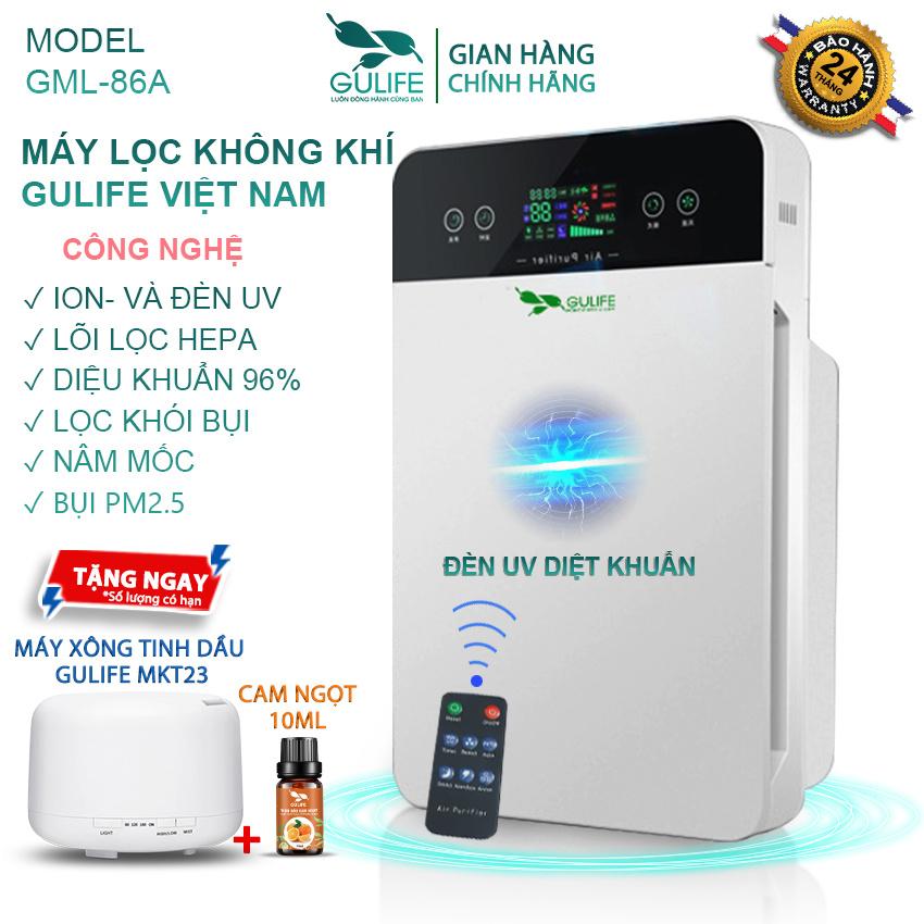 Máy Lọc Không Khí Gulife Làm Sạch Không Khí HEPA, Diệt Khuẩn UV, Lọc Bụi Mịn PM2.5 Khử Pormaldehyd-GML-86A