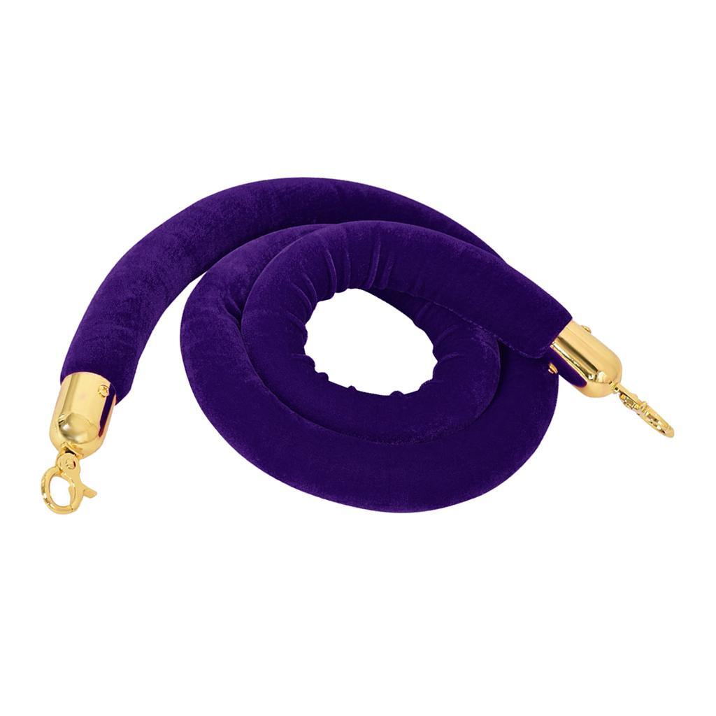 2x Velvet Stanchion Rope with Hooks, Velvet Ropes Crowd Control Stanchion Post Queue Line Barrier Velvet Hanging Ropes for Movie Theater, Museum, Hote