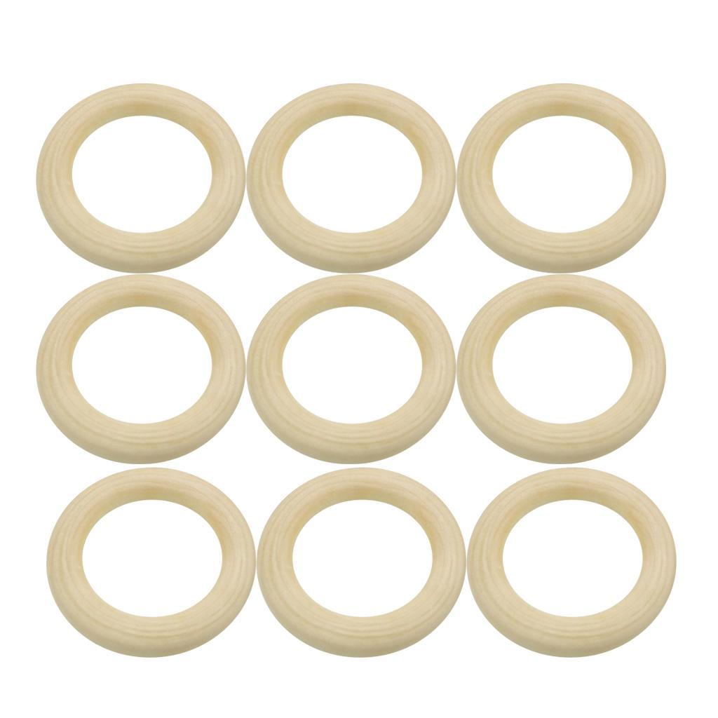 20x Unfinished Wooden Round Ring Wood Circle Loop Pendant Connector 50mm