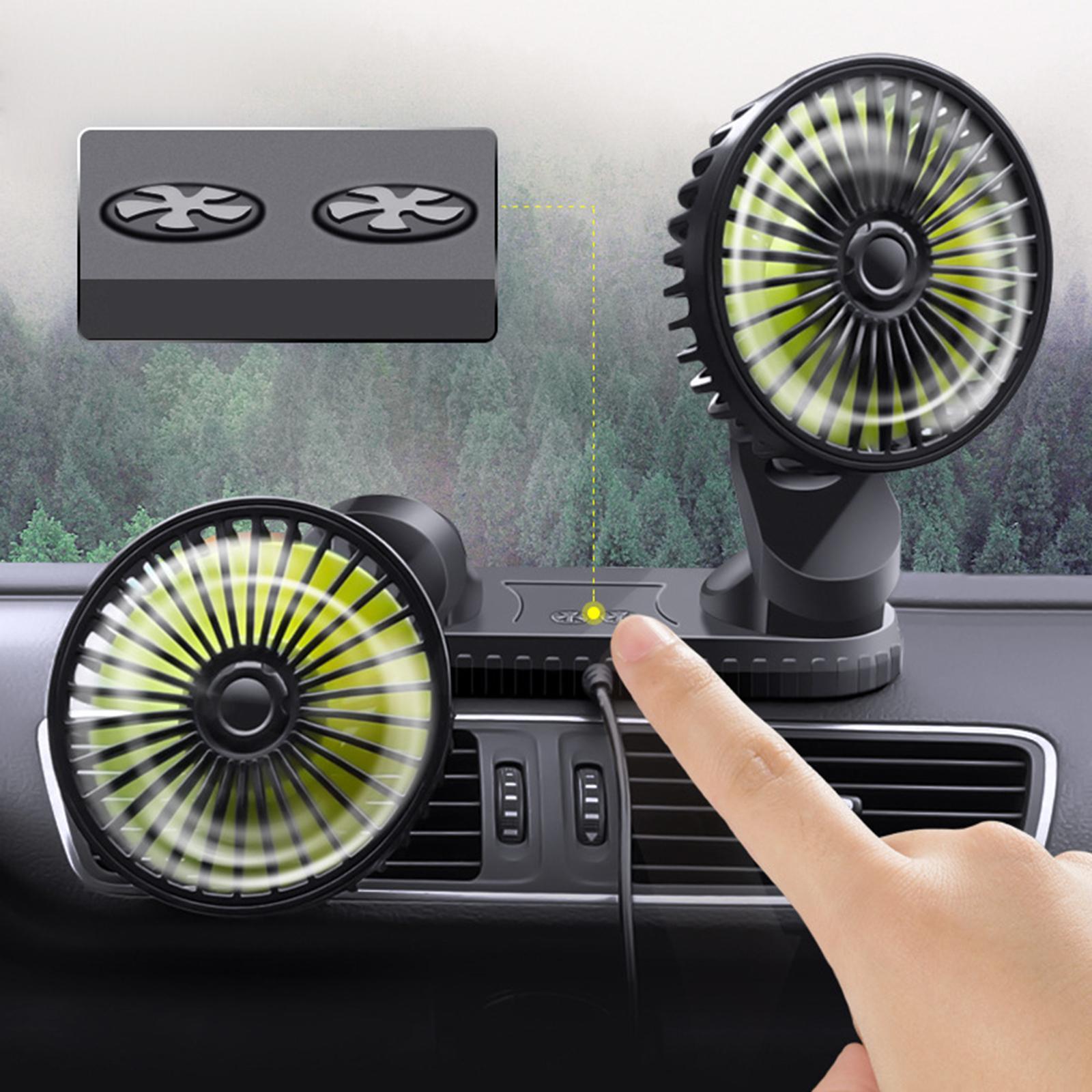 Electric Car Fans, Cooling Air Fan 3 Speeds Wind Micro USB Quiet Strong Portable Car Seat Fan Vehicle Cooling Fan for Car RV Boat Sedan