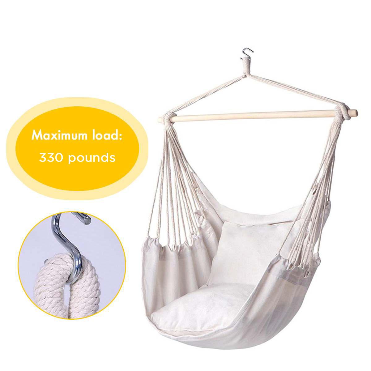 Di Động Cotton Dây Lưới ĐẦM TUA RUA Võng Ghế Màu Be Phong Cách Bohemia Treo Móc An Toàn Phòng Ngủ Vườn Cây Treo Ghế
