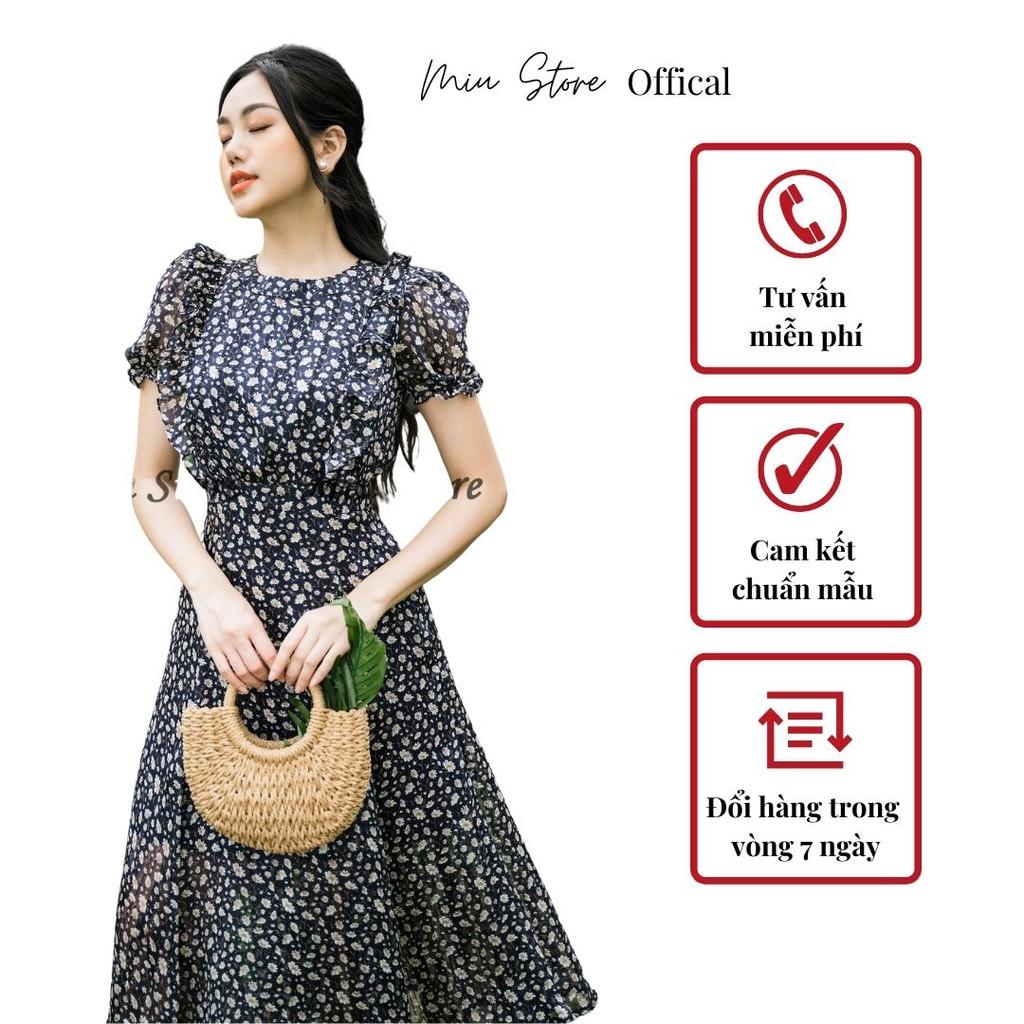 Đầm thiết kế dáng xòe ngắn tay hoa nhí 5 màu D00155