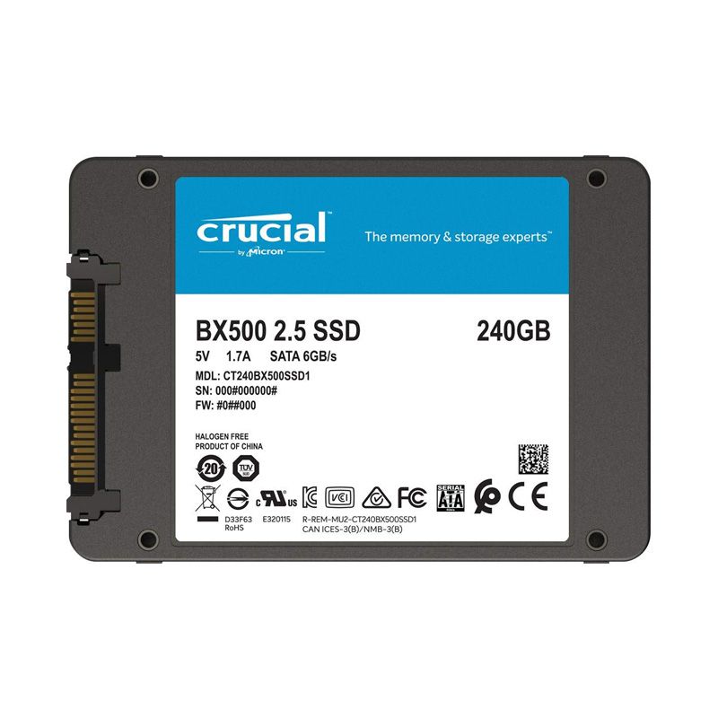 Hình ảnh Ổ cứng SSD Crucial BX500 3D NAND SATA III 2.5 inch 240GB CT240BX500SSD1 - Hãng Chính Hãng