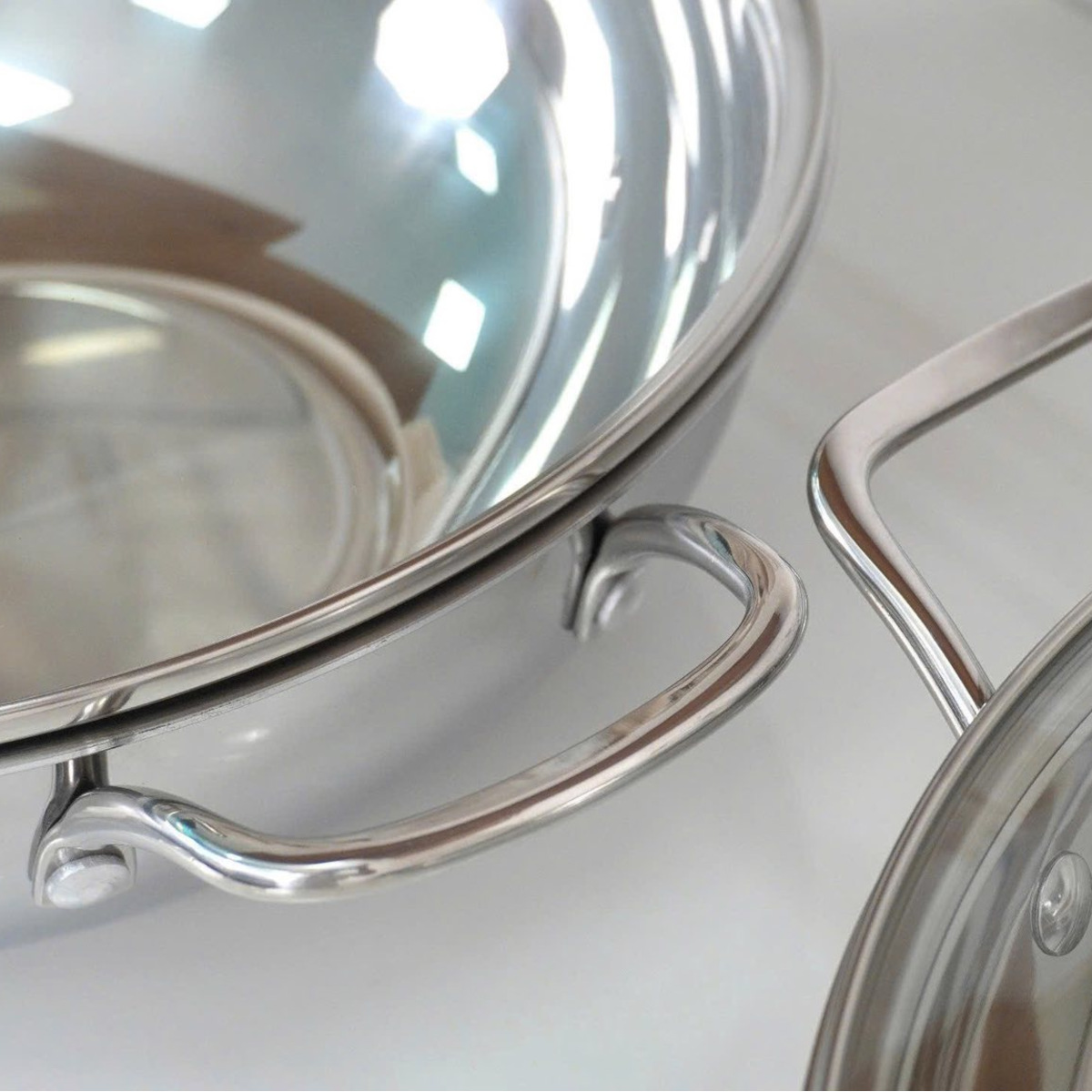 Chảo xào Inox 5 lớp đúc liền khối Kalpen Lager LX32 size 32cm, bảo hành 30 năm