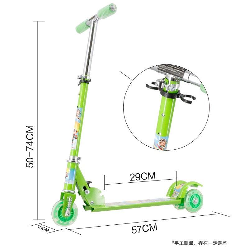 Xe trượt Scooter 3 bánh có đèn phát sáng cho bé, bảo hành 6 tháng, xe scooter khung sắt chắc chắn