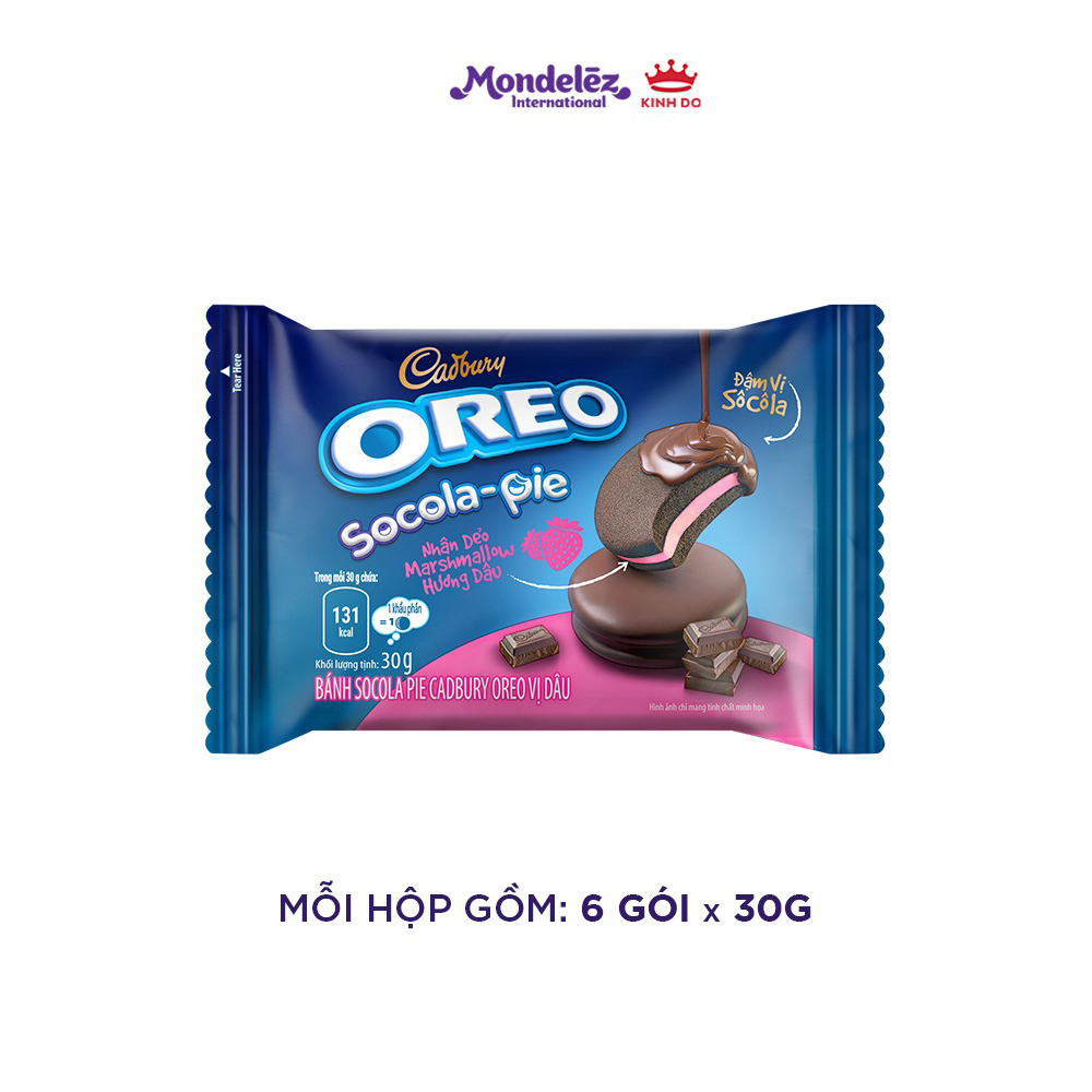 Combo 2 Hộp Bánh OREO Socola Pie vị dâu 2x180g