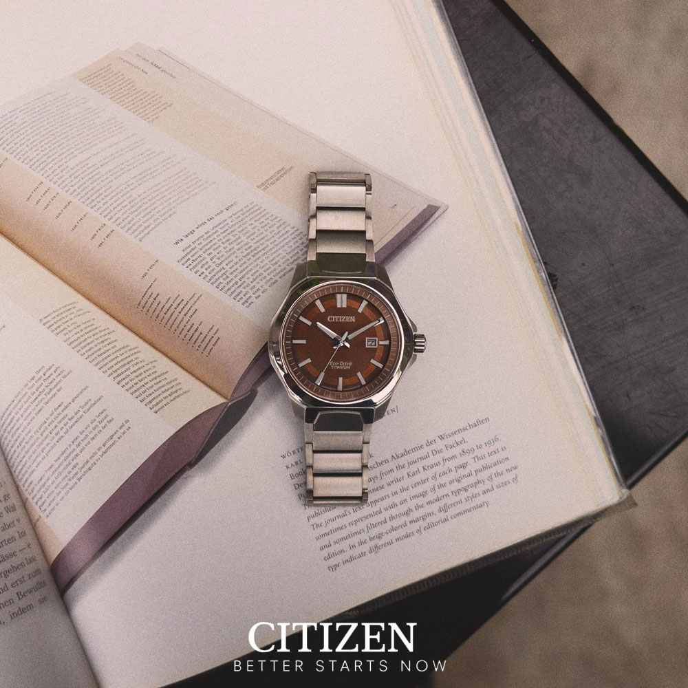 Đồng Hồ Nam Citizen Dây Titanium AW1540-53W - Mặt Nâu (Sapphire)