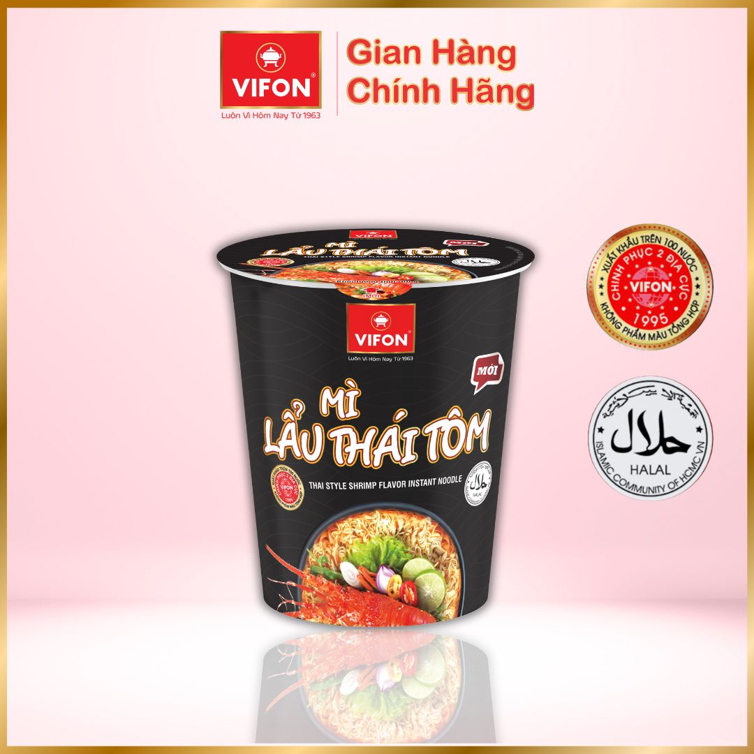 Thùng 24 Ly Mì Lẩu Thái Tôm NGON NGON VIFON  (60g / Ly)