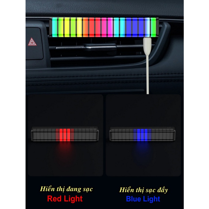 Nước Hoa trên Ô Tô 3D LED RGB Cảm Ứng Nhạc