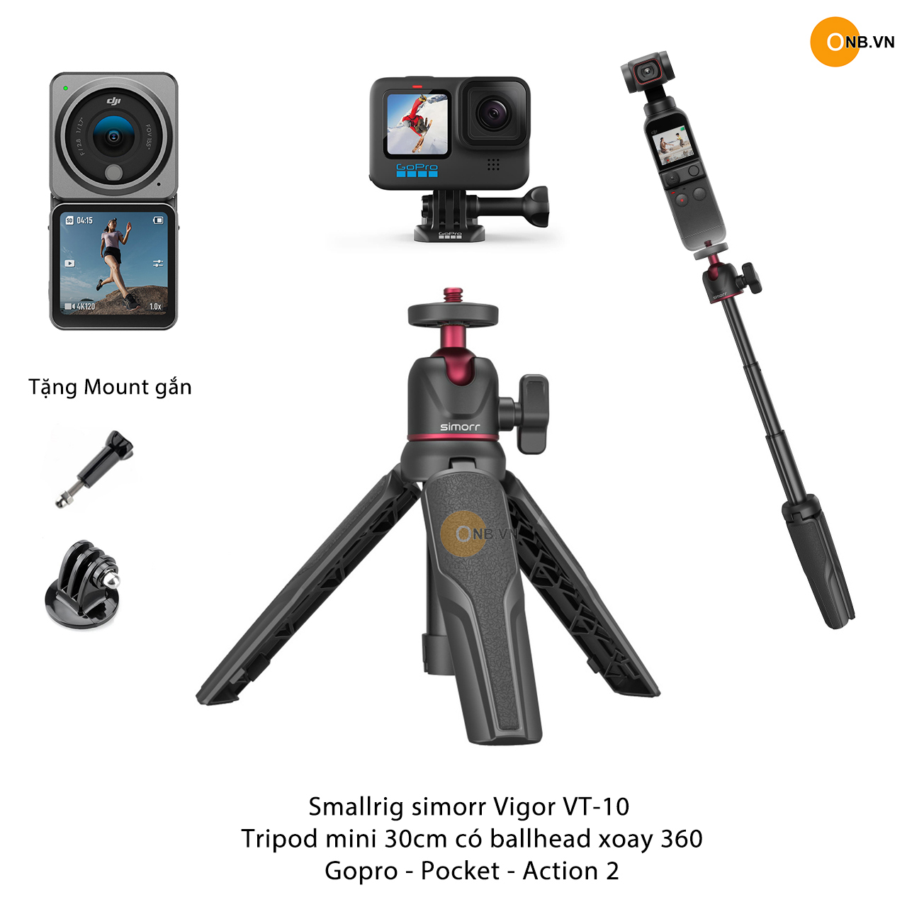 Smallrig  Simorr Tripod VT-10 3476 dài 30cm dành cho Gopro - Pocket  - Hàng Chính Hãng