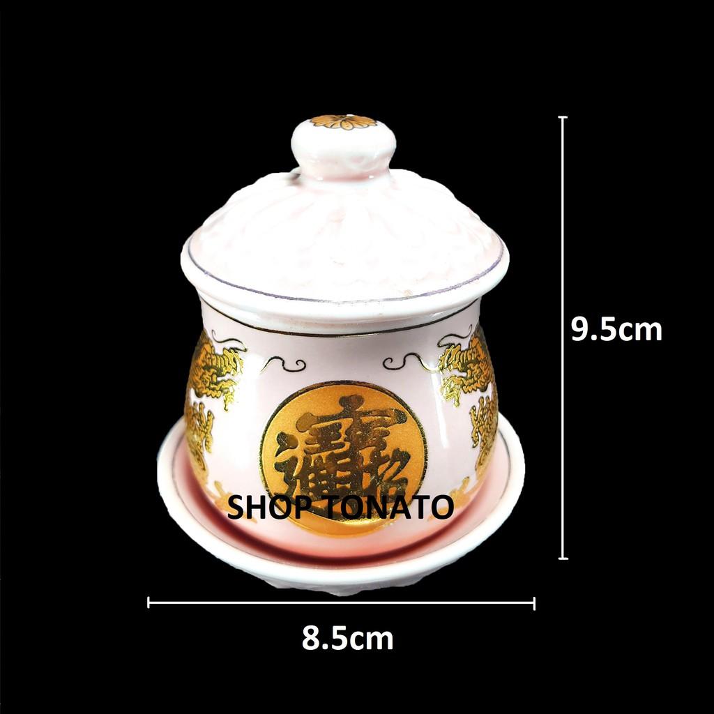 CHUNG NẮP RỒNG HỒNG KQ CAO 7.5CM,8.5CM,9.5CM