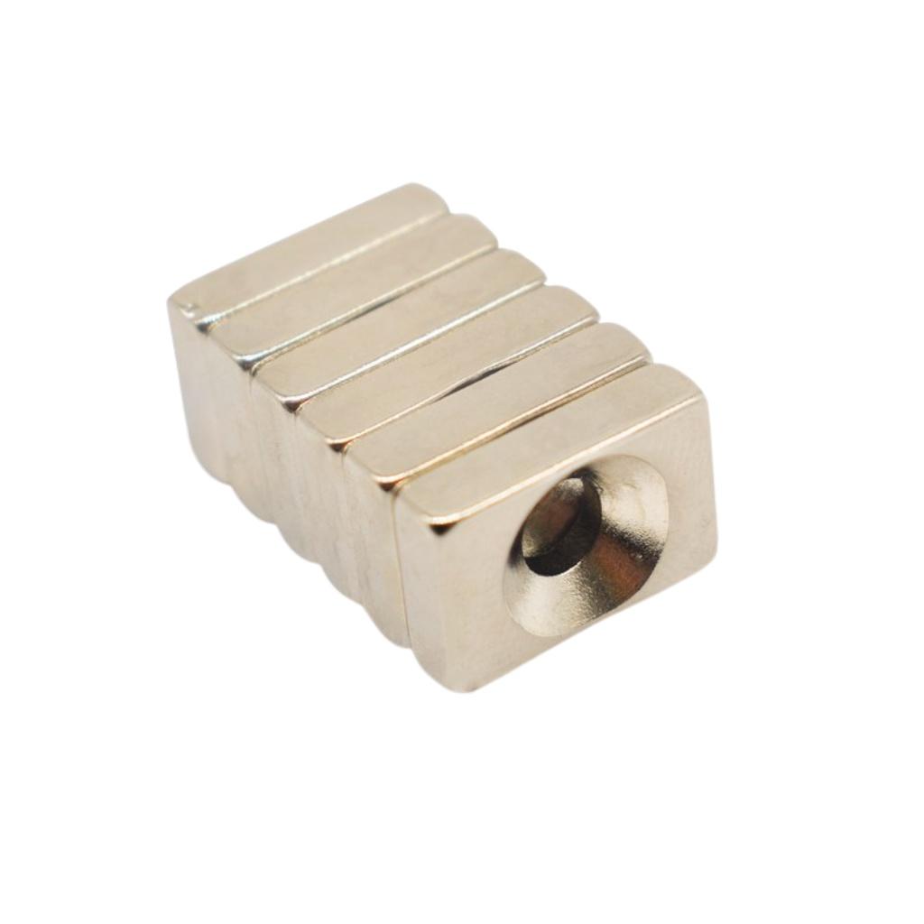 Nam châm hình chữ nhật lỗ vát 15x10x5mm set 5 viên