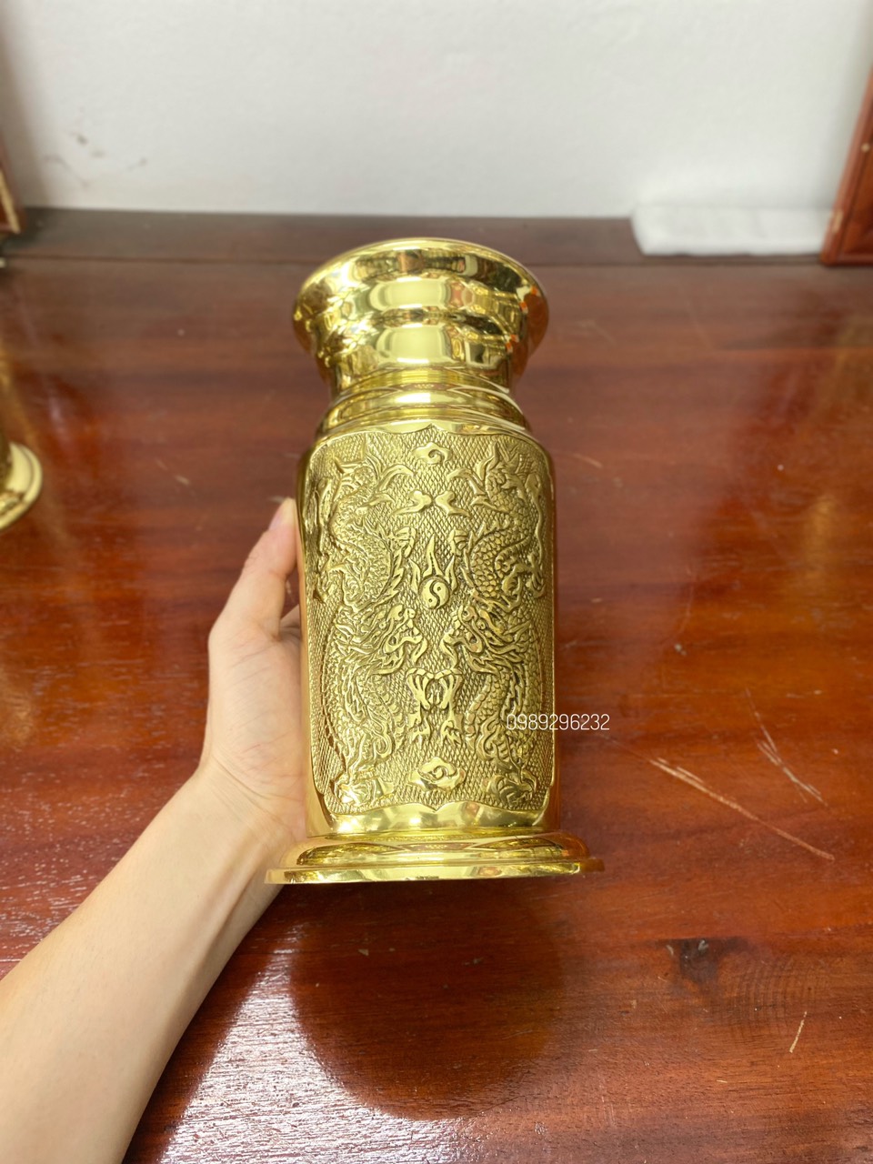 Ống đựng hương nhang bằng đồng vàng