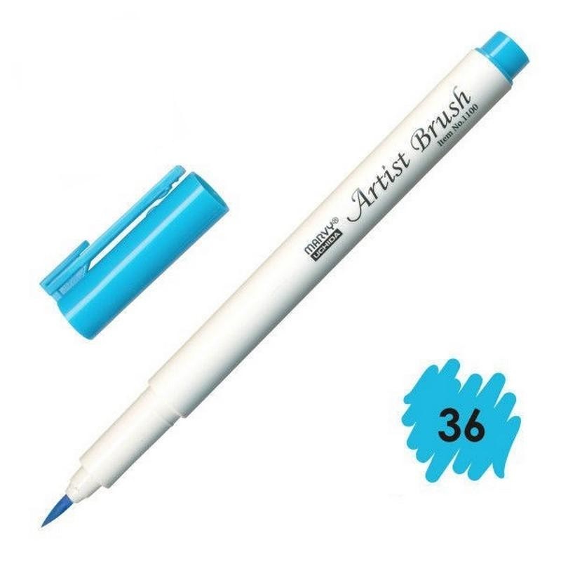 Bút lông đầu cọ viết calligraphy Marvy Artist Brush 1100 - Manganese Blue (36)
