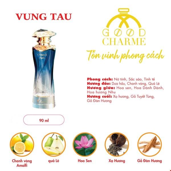 Nước hoa nữ cao cấp Charme VungTau 90ml với gam màu xanh biển thướt tha như tà áo dài người con gái Việt Nam